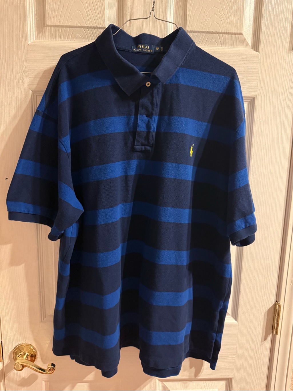 Ralph Lauren Men’s Navy And Royal Blue Striped Polo